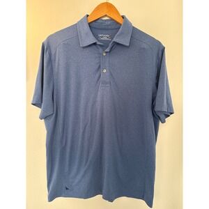 UnTuckit Men's Performance Clavidor Polo Size L Blue Preppy Casual Lightweight